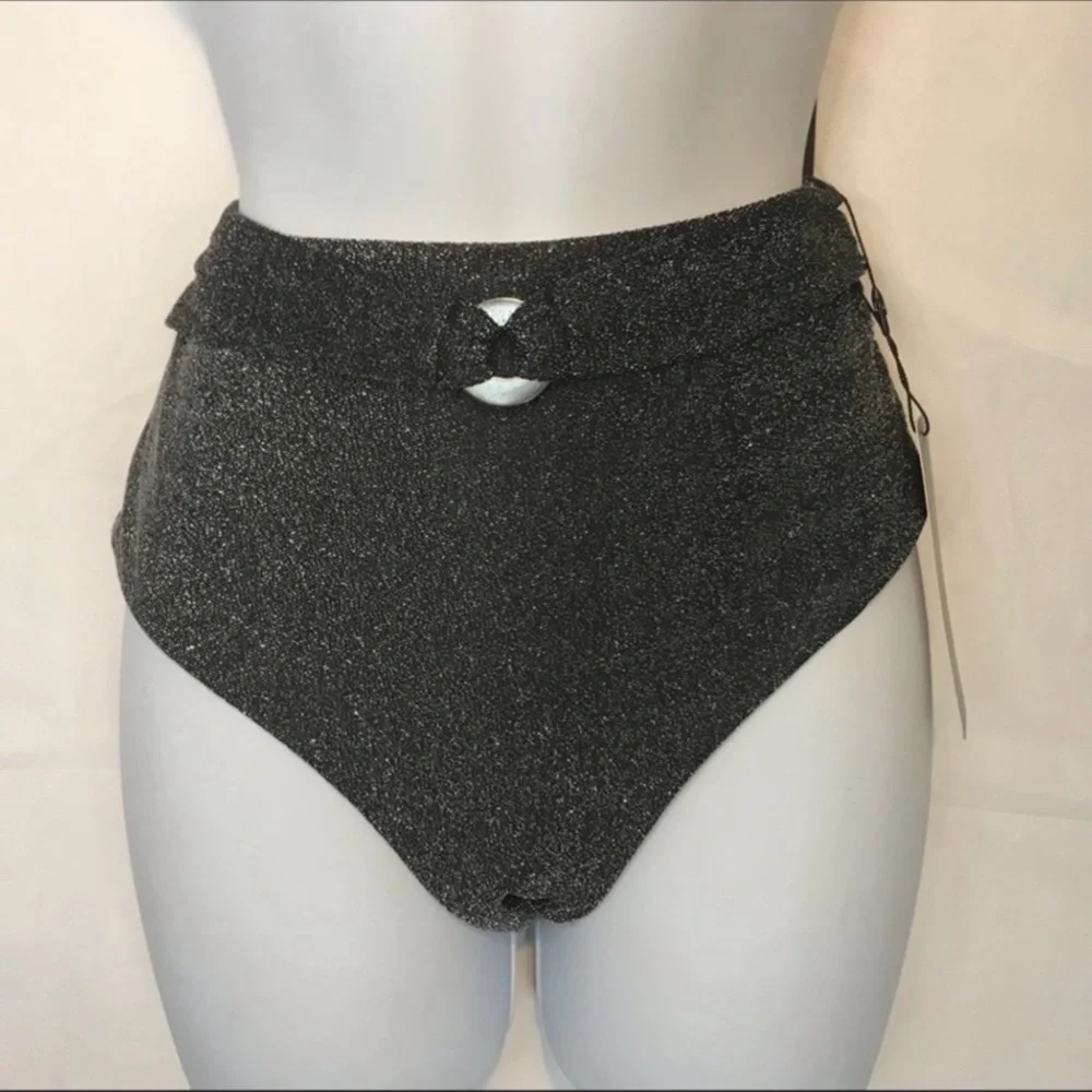 Bebe bikini swimsuit metallic shimmer NWT